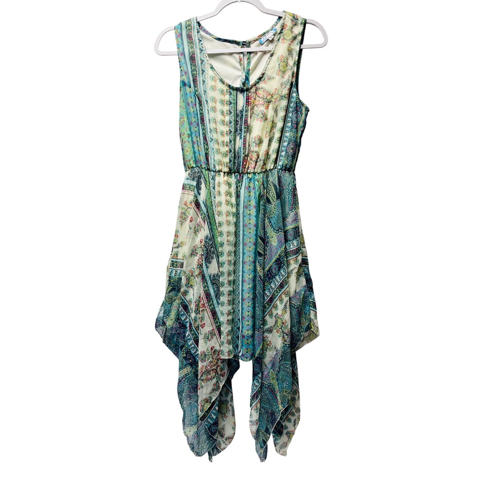 J. Glee Dress PL Paisley Patchwork Hanky Hem Ren Faire Whimsy Fairy Romantic Y2K